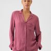 Satin PJ skjorta