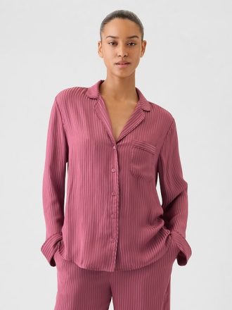 Satin PJ skjorta