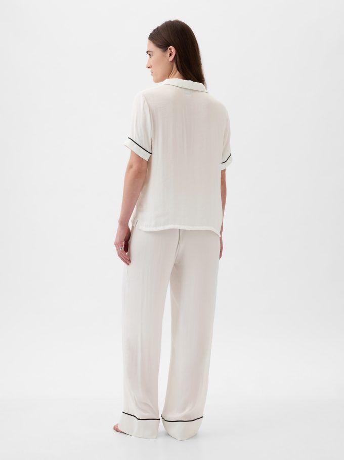 Satin PJ skjorta