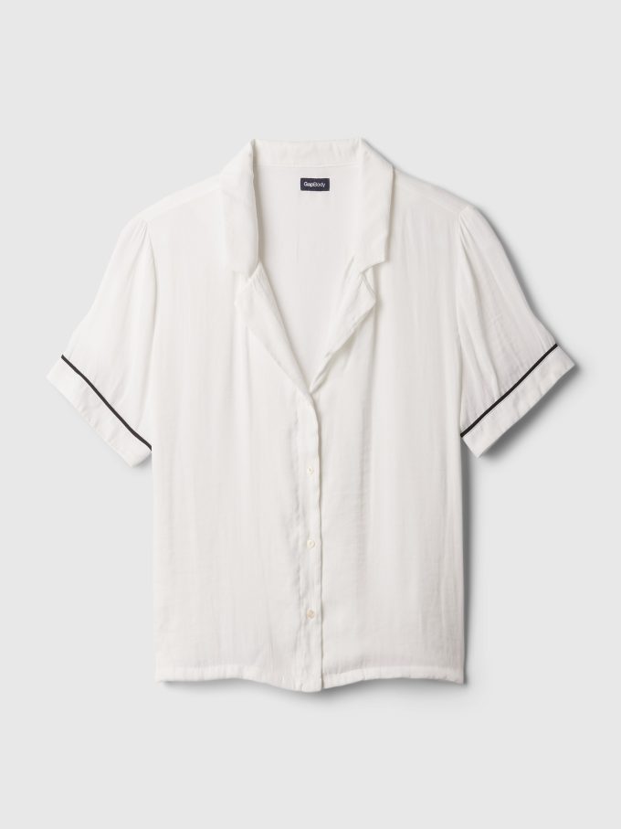 Satin PJ skjorta