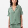 Satin PJ skjorta