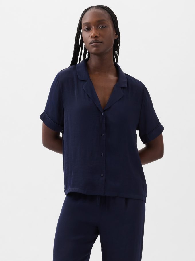 Satin PJ skjorta