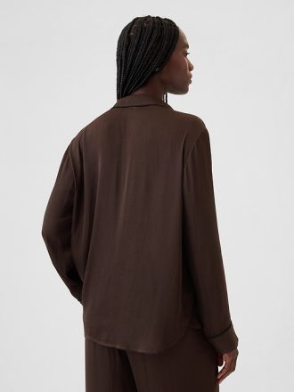 Satin PJ skjorta