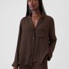 Satin PJ skjorta