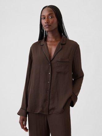 Satin PJ skjorta