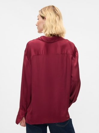 Satin avslappnad skjorta