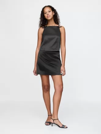 Satin mini kjol