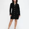 Shaker-Stitch Mini Sweater Dress