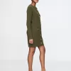 Shaker-Stitch Mini Sweater Dress
