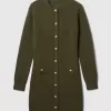 Shaker-Stitch Mini Sweater Dress