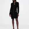 Shaker-Stitch Mini Sweater Dress