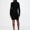 Shaker-Stitch Mini Sweater Dress