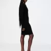 Shaker-Stitch Mini Sweater Dress
