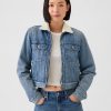 Sherpa-fodrad jeansjacka