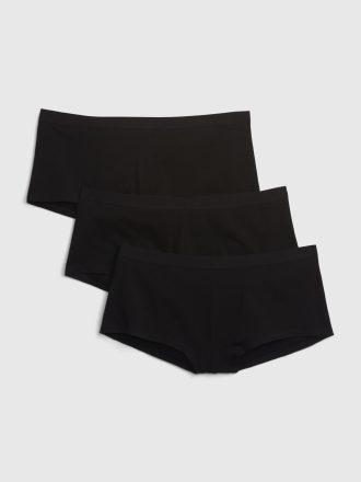 Shorty i ekologisk stretchig bomull (3-pack)