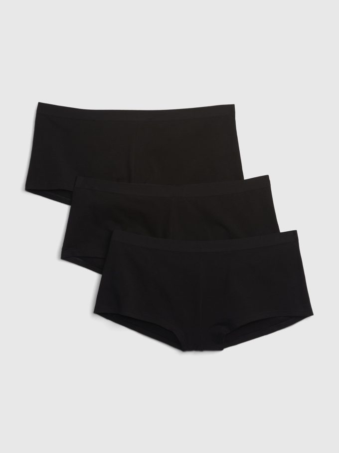 Shorty i ekologisk stretchig bomull (3-pack)