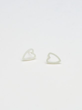 Silver Heart Outline Stud örhängen