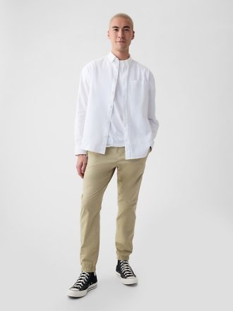 Slim canvas joggingbyxor