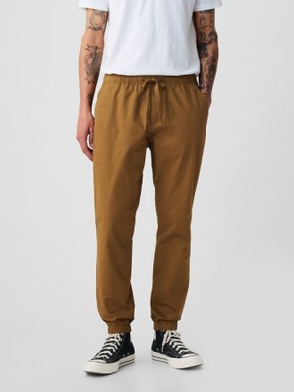 Slim canvas joggingbyxor