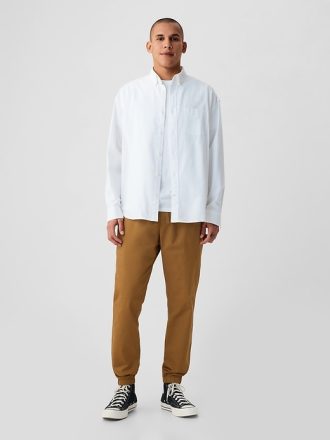 Slim canvas joggingbyxor