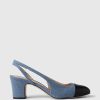 Slingback klackar i jeans