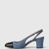 Slingback klackar i jeans