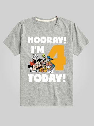Småbarn Disney Hurra jag är 4 idag Grafisk T-shirt