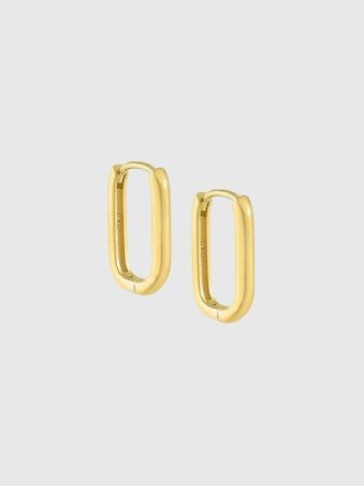 Solid Oval Huggie Örhänge