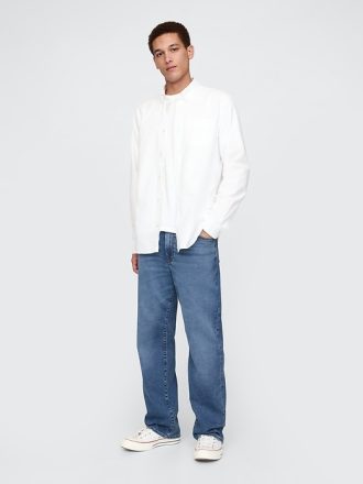 Stickade lösa jeans från 90-talet