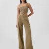 Structured Twill Cropped Corset Tank