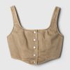 Structured Twill Cropped Corset Tank