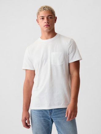 T-shirt med fickor i ekologisk bomull
