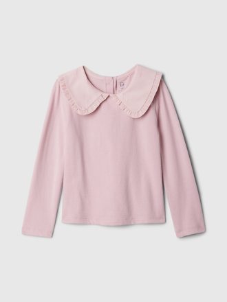 T-shirt med volangkrage för baby och småbarn