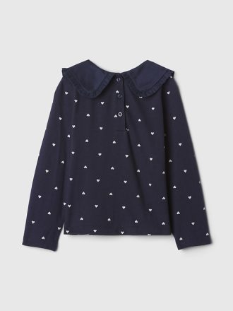 T-shirt med volangkrage för baby och småbarn
