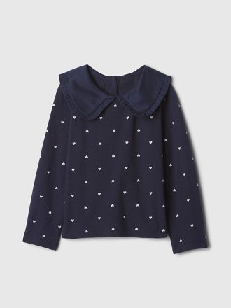 T-shirt med volangkrage för baby och småbarn