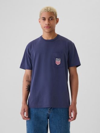 Team USA grafisk ficka T-shirt