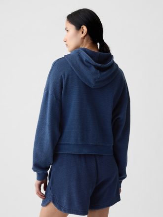 Texturerad cropped hoodie
