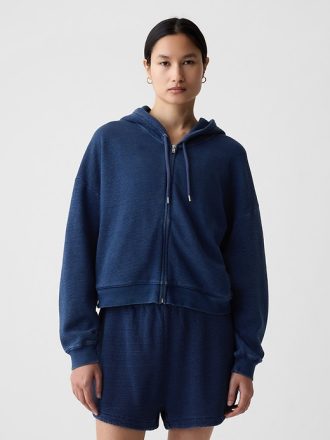 Texturerad cropped hoodie