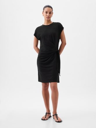 Tie-Knot Mini T-Shirt Klänning