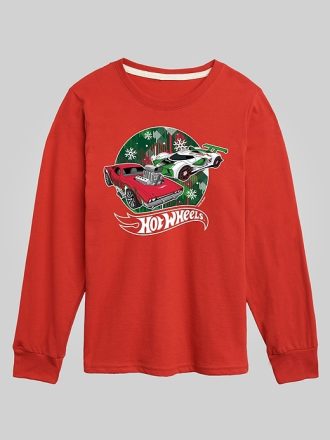 Toddler Hot Wheels Holiday Cars långärmad grafisk t-shirt