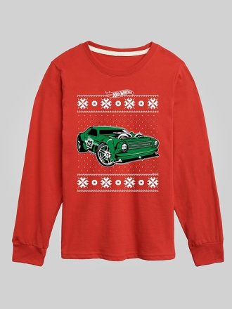 Toddler Hot Wheels Holiday tröja mönster långärmad grafisk t-shirt