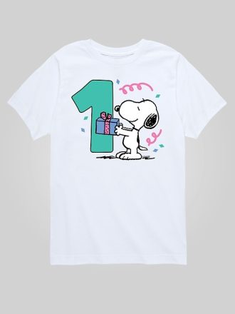 Toddler Peanuts 1:a födelsedag kortärmad grafisk t-shirt