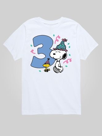 Toddler Peanuts 3:e födelsedag kortärmad grafisk t-shirt