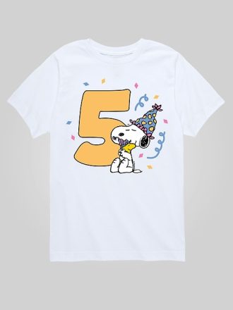 Toddler Peanuts 5th Birthday Kortärmad grafisk T-shirt