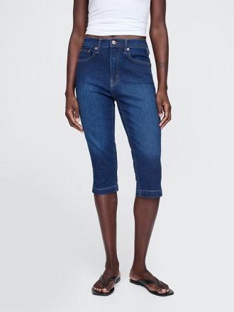 True Skinny Capri Jeans med hög höjd