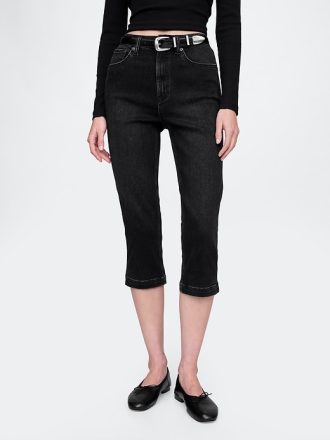 True Skinny Capri Jeans med hög höjd