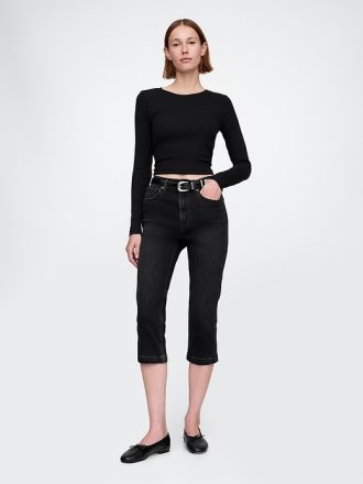 True Skinny Capri Jeans med hög höjd