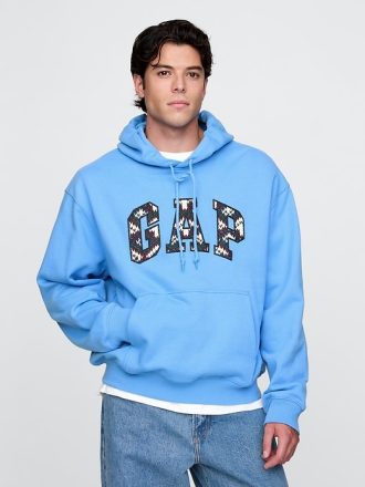 Tung hoodie med broderad bågelogotyp