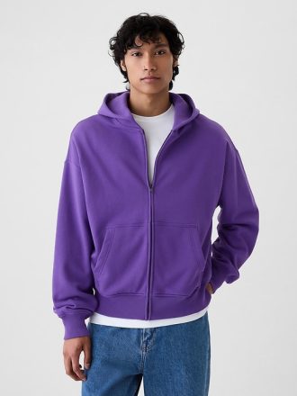 Tung hoodie med dragkedja