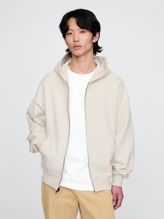Tung hoodie med dragkedja